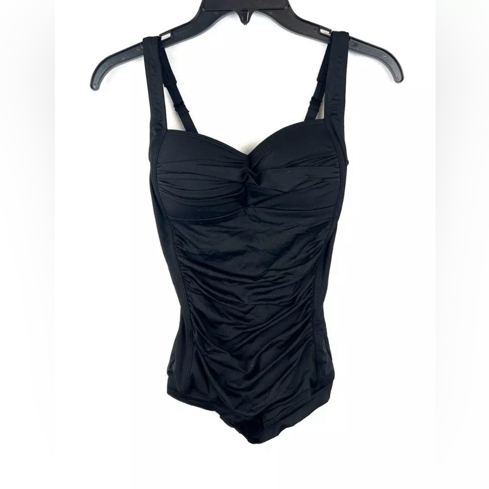 Sea Level Swim Womens Twist Front Boyleg One Piece Swimsuit Black Size 4